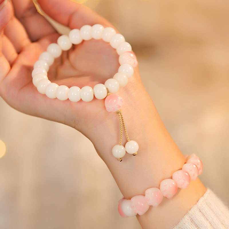 Nimara Ritual Natural Bodhi Seed Lovely Paw Lucky Cat Paw Peace Bracelet