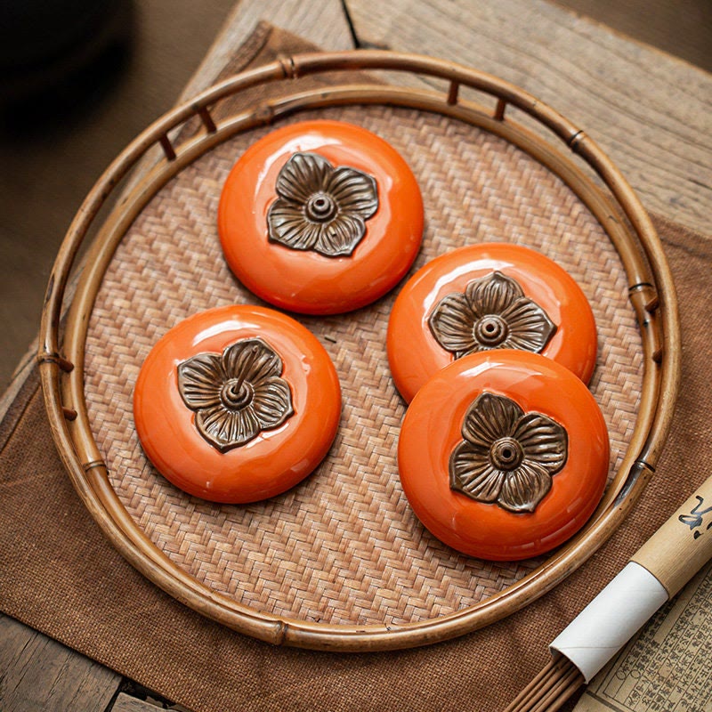 Nimara Ritual Persimmon Ceramic Meditation Healing Incense Burner Incense Holders