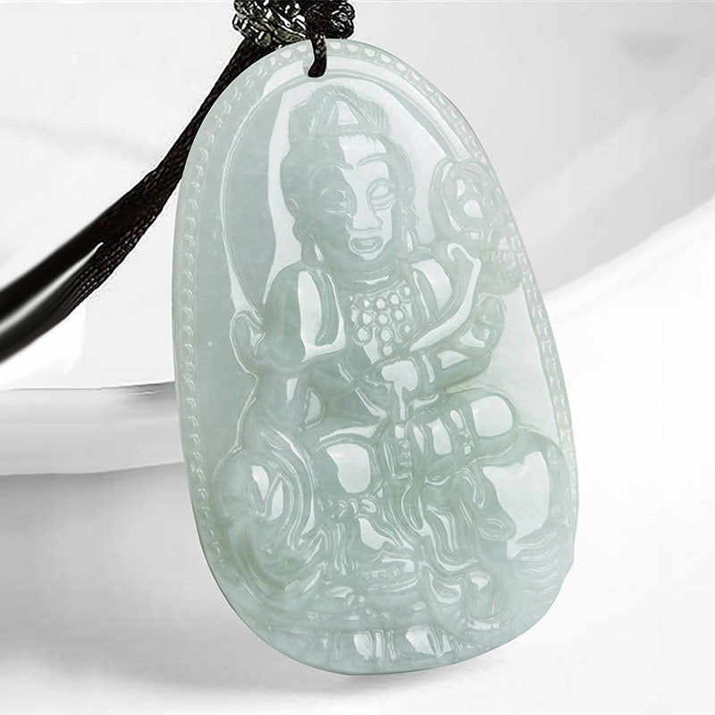 Nimara Ritual Chinese Zodiac Natal Buddha Jade Wealth Prosperity Necklace Pendant