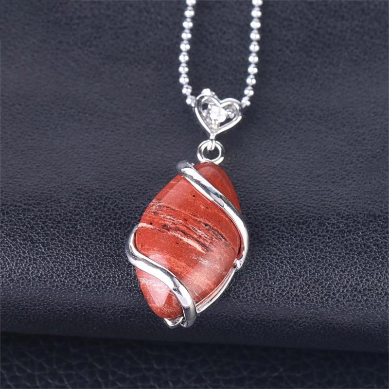 Nimara Ritual Marquise Pattern Natural Crystal Stone Charm Necklace Pendant