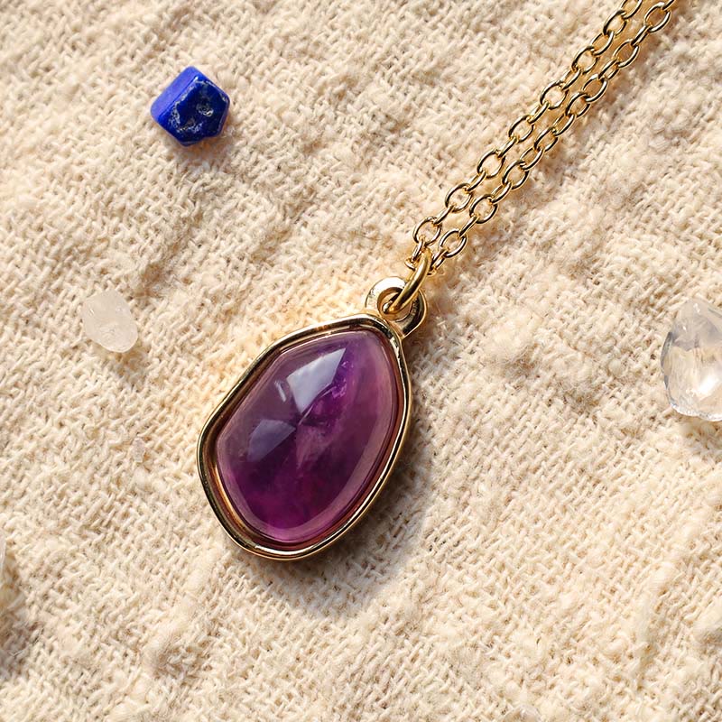 Nimara Ritual Natural Green Aventurine Amethyst Rose Quartz Blessing Necklace Pendant
