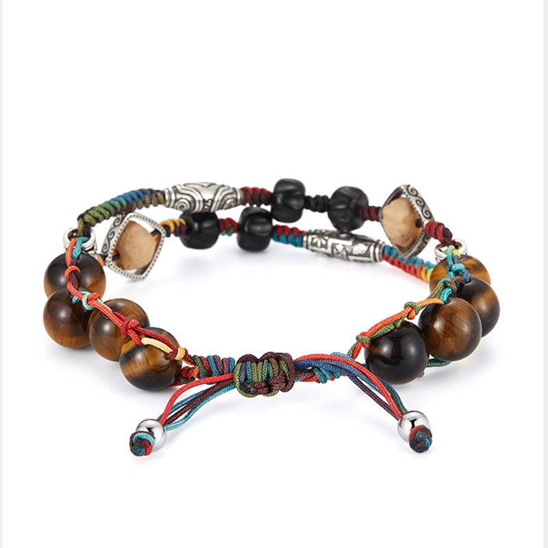 Nimara Ritual 925 Sterling Silver Tiger's Eye Bodhi Seed Handmade Courage Bracelet