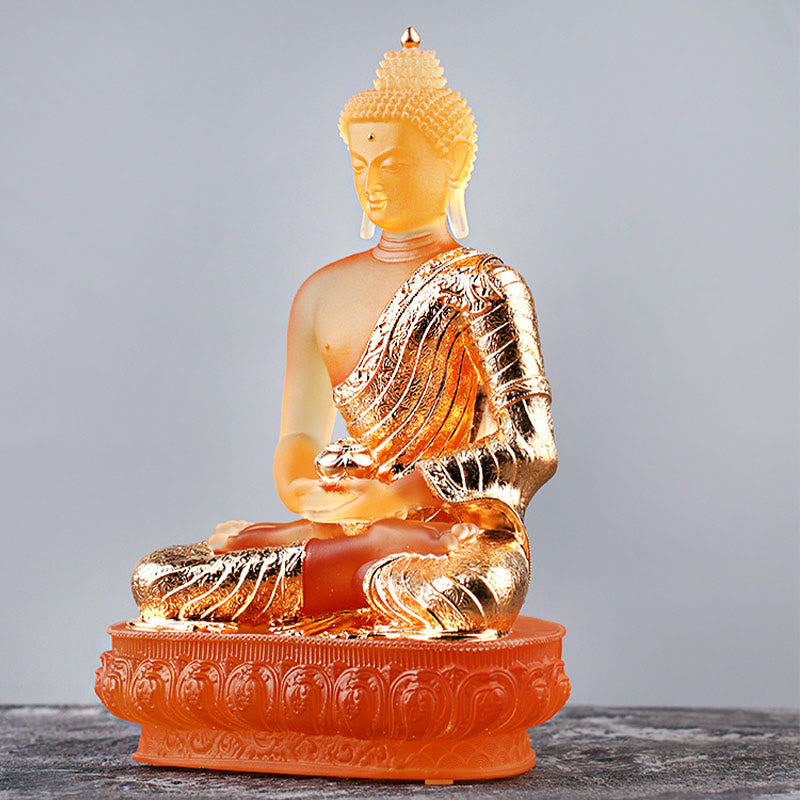 Nimara Ritual Buddha Handmade Figurine Liuli Art Piece Serenity Statue Home Offering Decoration