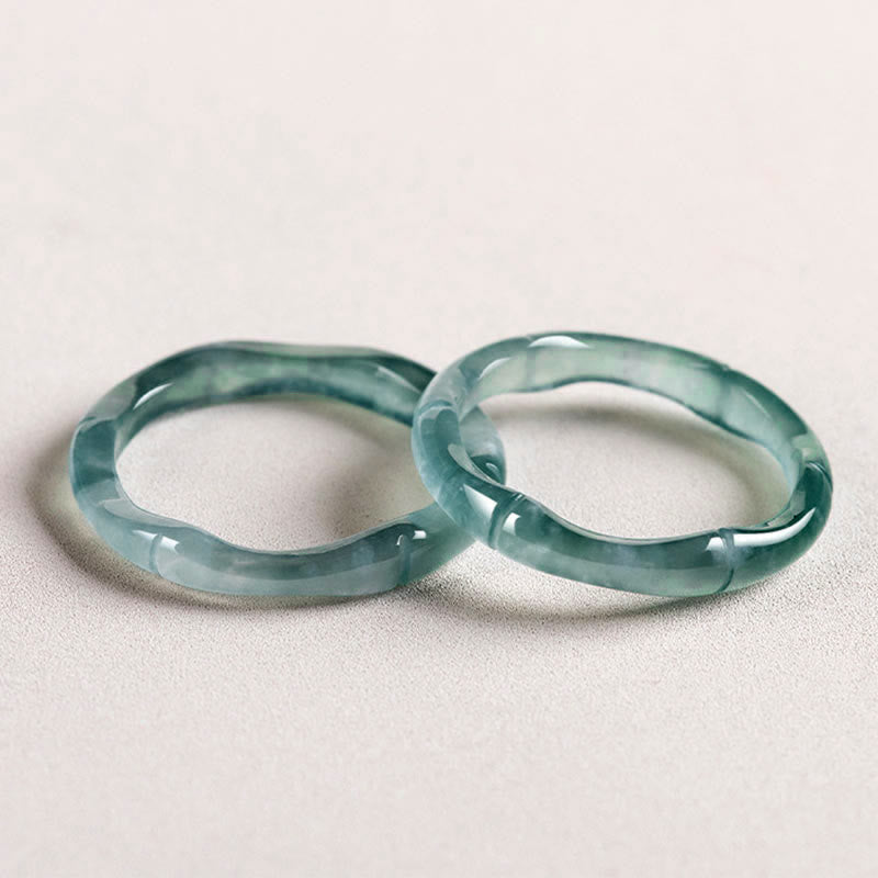 Nimara Ritual Natural Jade Bamboo Prosperity Abundance Ring