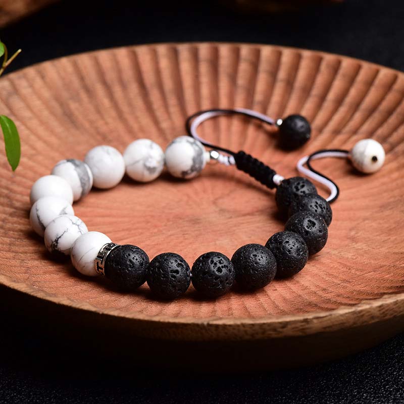 Nimara Ritual Yin Yang Lava Stone Protection Bracelet