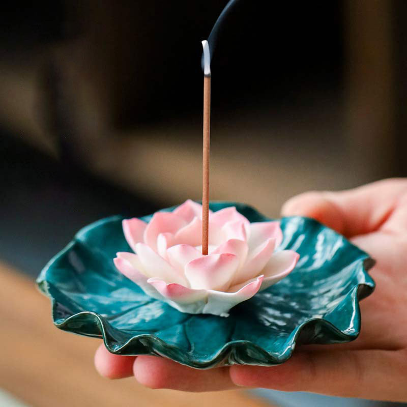 Nimara Ritual Tibetan Lotus Blessing Incense Burner Decoration