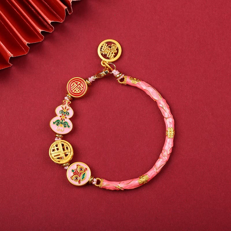 Nimara Ritual Tibetan Gourd Fortune Happiness Lion Wealth Luck Bracelet