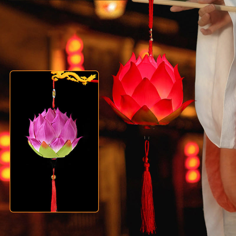 Nimara Ritual DIY Lotus Flower Dragon Lantern Tassel Lamp Decoration