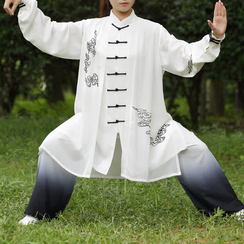 Nimara Ritual Auspicious Clouds Gradient Meditation Prayer Spiritual Zen Tai Chi Qigong Practice Women's Clothing Set