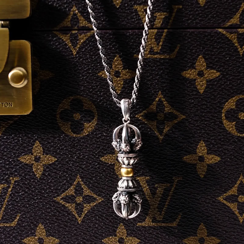 Nimara Ritual Tibetan Dorje Vajra Design Wealth Necklace Pendant