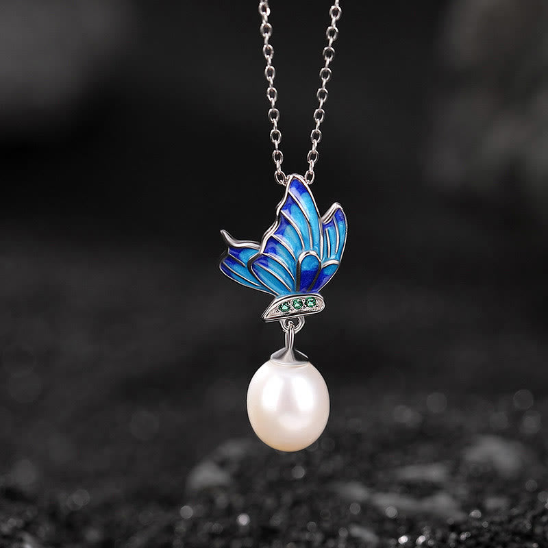 Nimara Ritual 925 Sterling Silver Pearl Butterfly Healing Necklace Pendant Earrings Ring