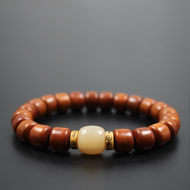 Nimara Ritual Tibetan Bone Beads Om Mani Padme Hum Strength Bracelet