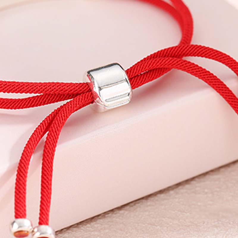 Nimara Ritual 925 Sterling Silver Red String Layered Braid Bracelet