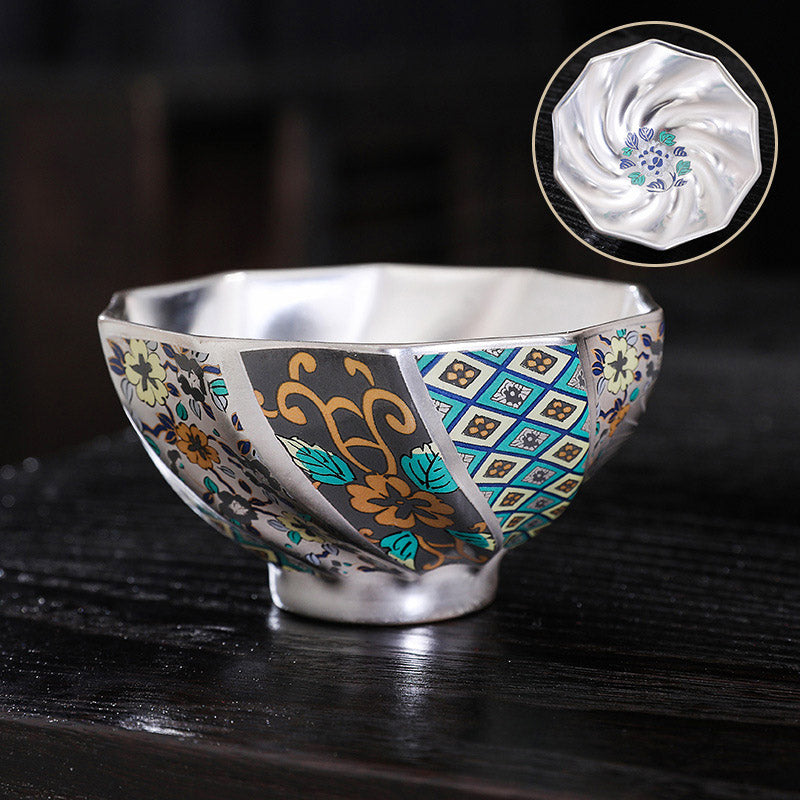 Nimara Ritual Chrysanthemum Flowers Ceramic Teacup Kung Fu Tea Cup