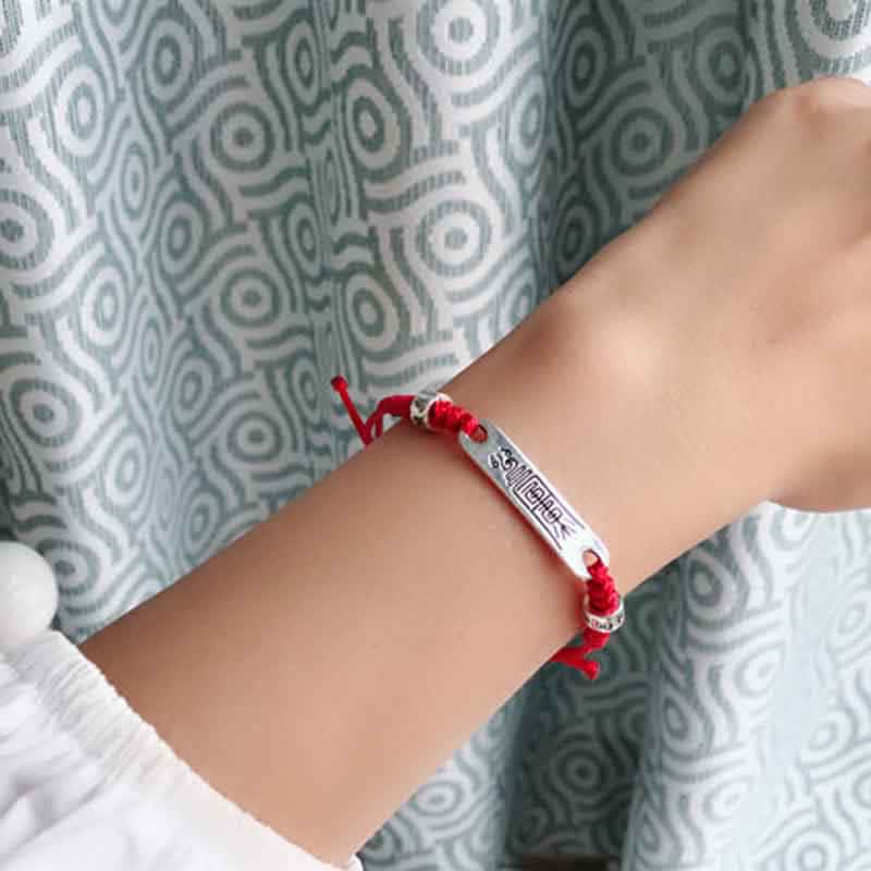 Nimara Ritual 925 Sterling Silver Red String Luck Strength Braid Bracelet