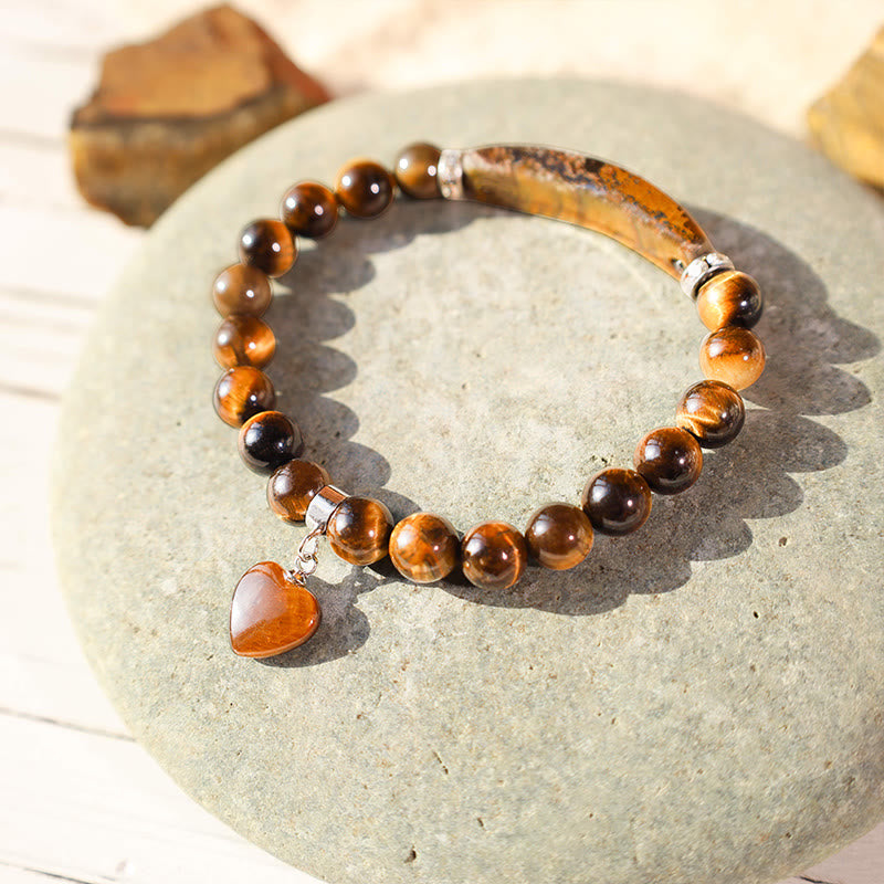 Nimara Ritual Natural Quartz Love Heart Healing Beads Bracelet