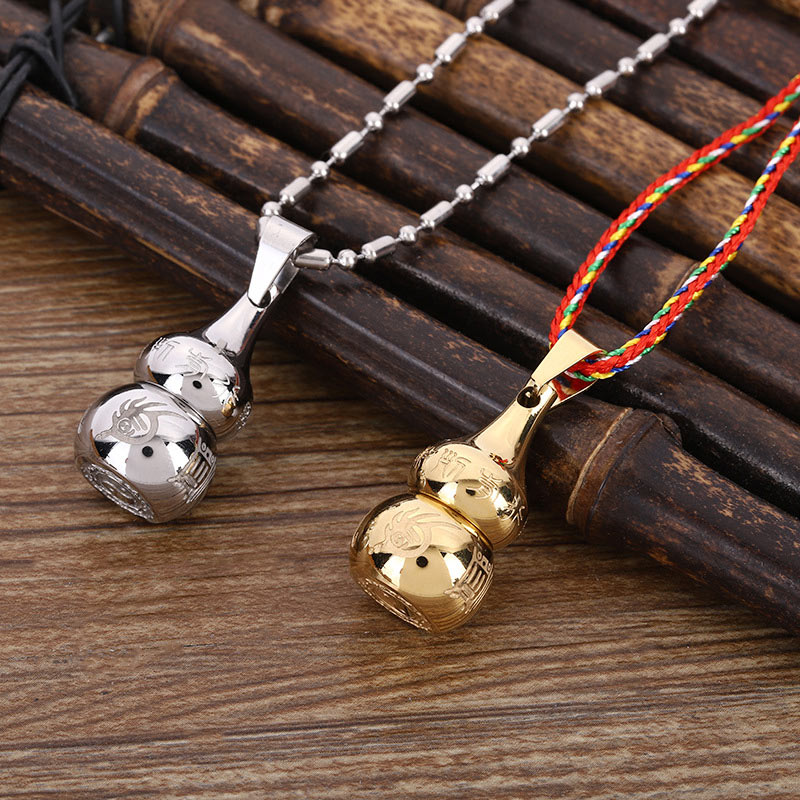 Nimara Ritual Tibetan Yin Yang Symbol Gourd Harmony Titanium Steel Necklace Pendant