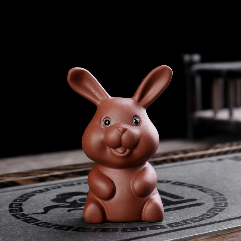 Nimara Ritual Chinese Zodiac Purple Clay Wealth Ceramic Tea Pet Home Figurine Decoration