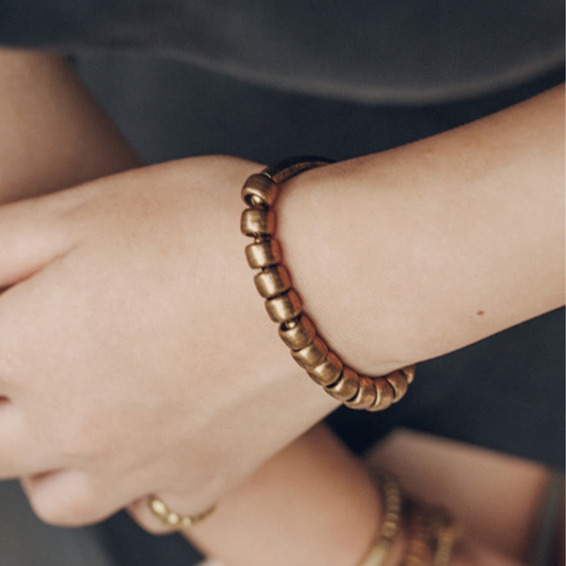 Nimara Ritual Simple Design Copper Brass Bead Luck Wealth Bracelet