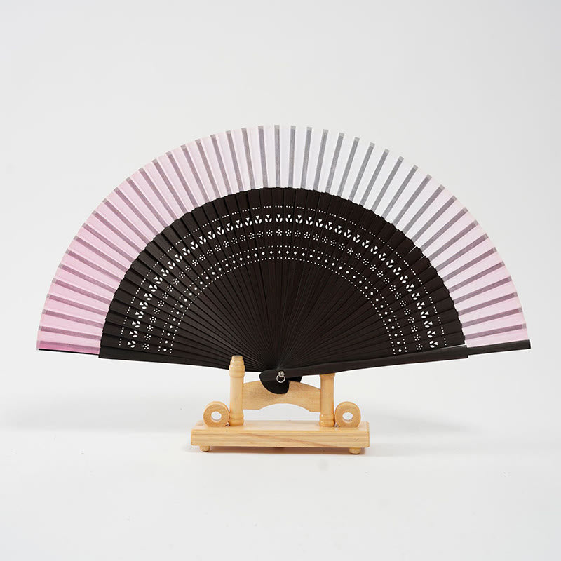 Nimara Ritual Gradient Color Hollow Engraved Handheld Bamboo Folding Fan