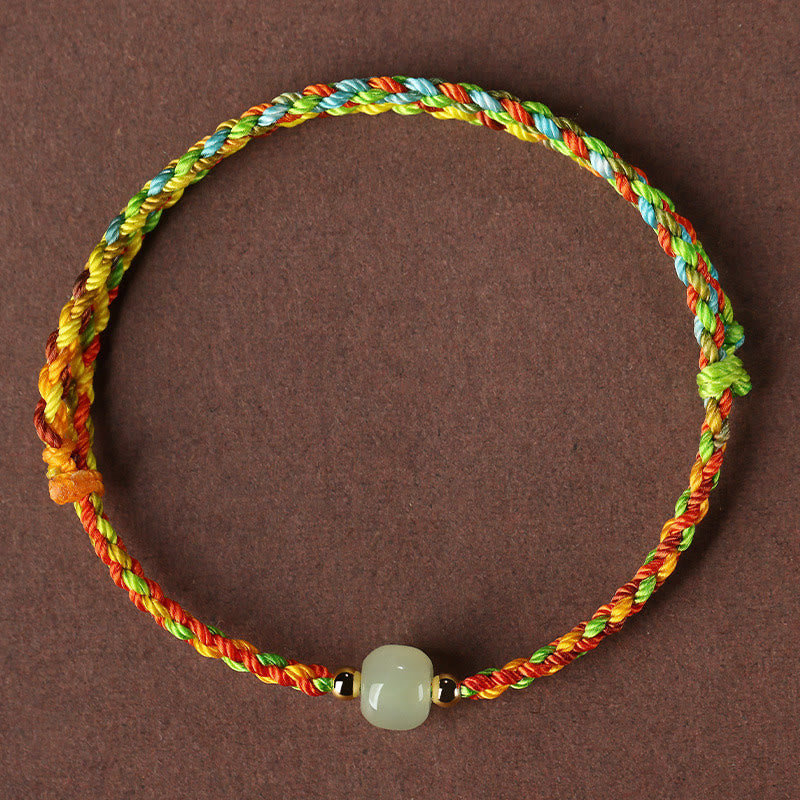 Nimara Ritual Colorful Rope Luck Jade Bead Abundance Bracelet