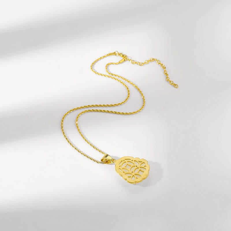 Nimara Ritual 18K Gold Filled Laughing Buddha Jade Luck Necklace Chain Pendant