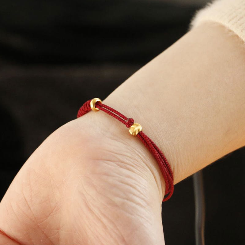 Nimara Ritual Alloy Peace Buckle Luck Red String Bracelet
