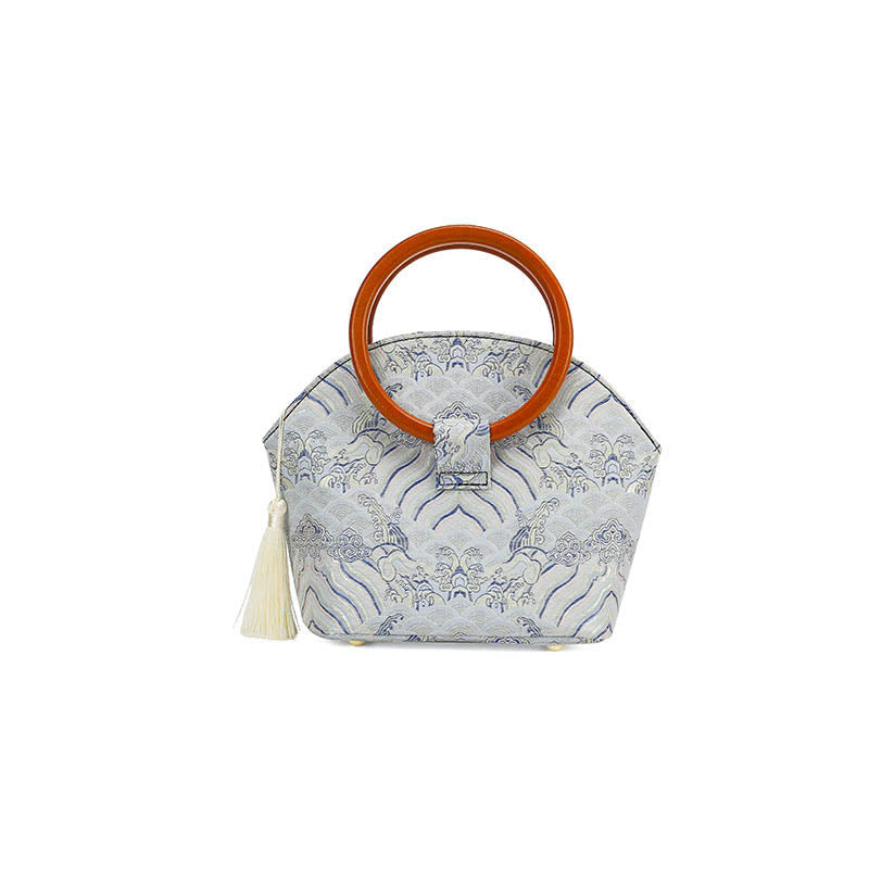 Nimara Ritual Auspicious Clouds Shell Print Handbag
