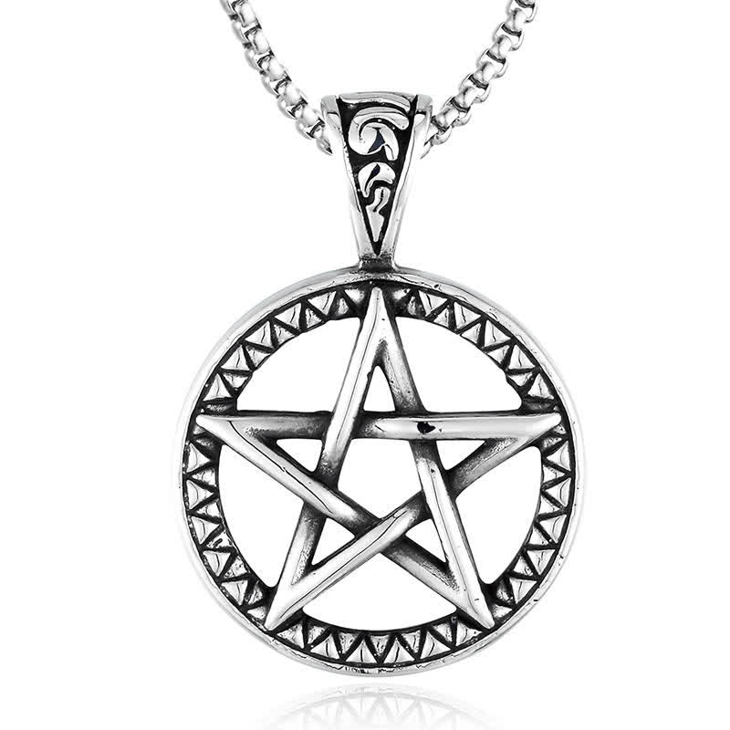 Nimara Ritual Pentagram Titanium Steel Balance Necklace Pendant