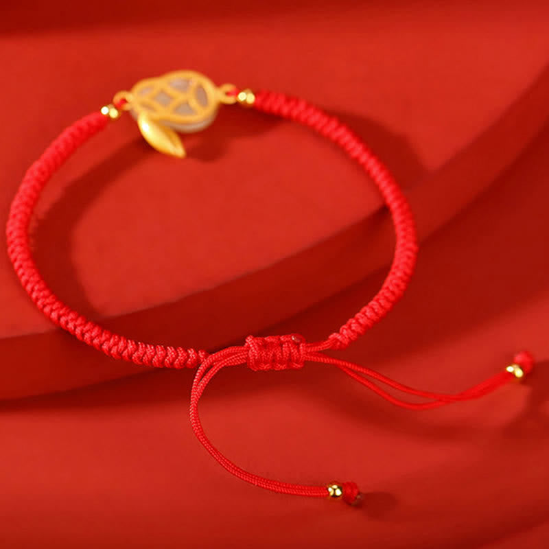 Nimara Ritual 925 Sterling Silver Year of the Rabbit Hetian White Jade Luck Red String Protection Bracelet