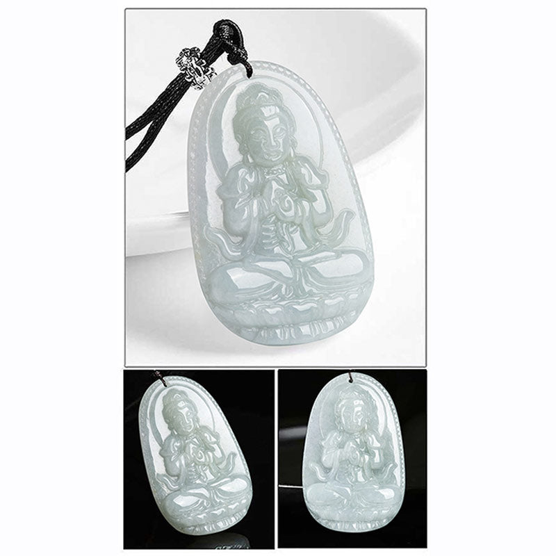 Nimara Ritual Chinese Zodiac Natal Buddha Jade Wealth Prosperity Necklace Pendant