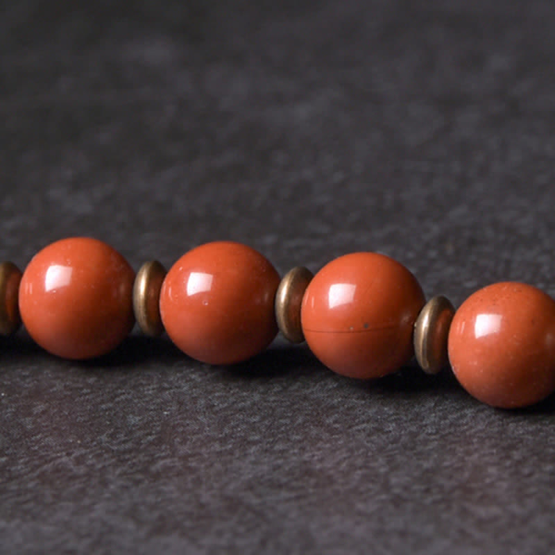 Nimara Ritual Red Jasper Moss Agate Black Obsidian Crystal Copper Peace Couple Bracelet