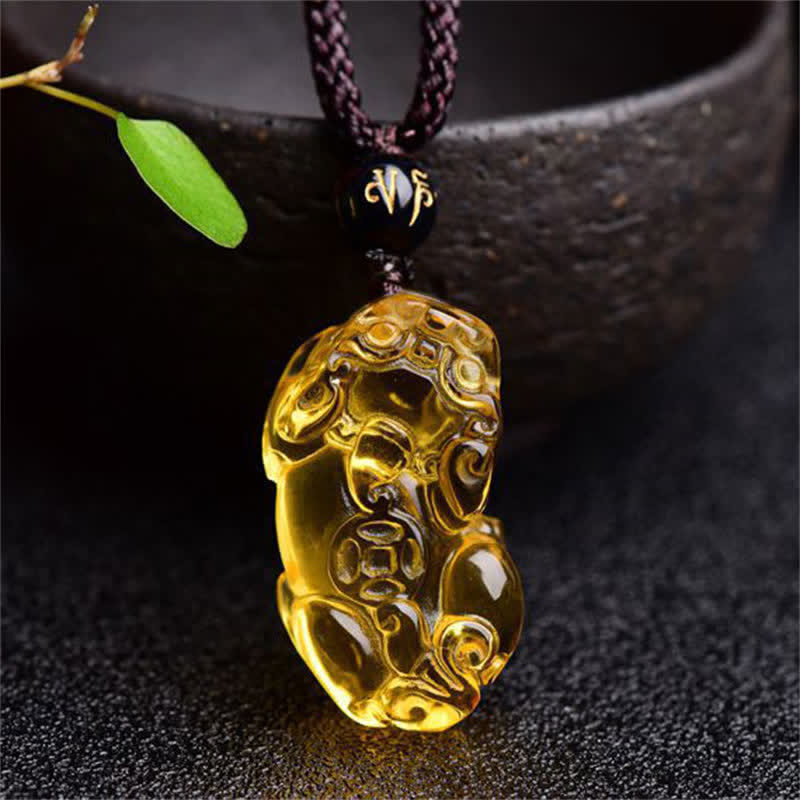 Nimara Ritual FengShui Citrine PiXiu Wealth Necklace Pendant