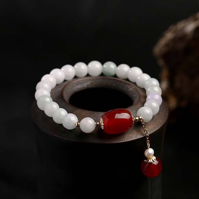 Nimara Ritual Natural White Jade Agate Protection Bracelet
