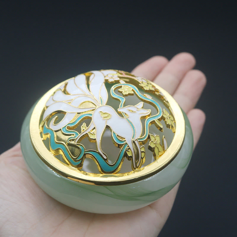 Nimara Ritual Nine Tailed Fox Liuli Crystal Healing Meditation Incense Burner