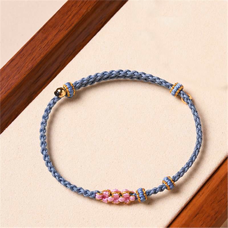 Nimara Ritual Handmade Peach Blossom Protection Braided Rope Bracelet