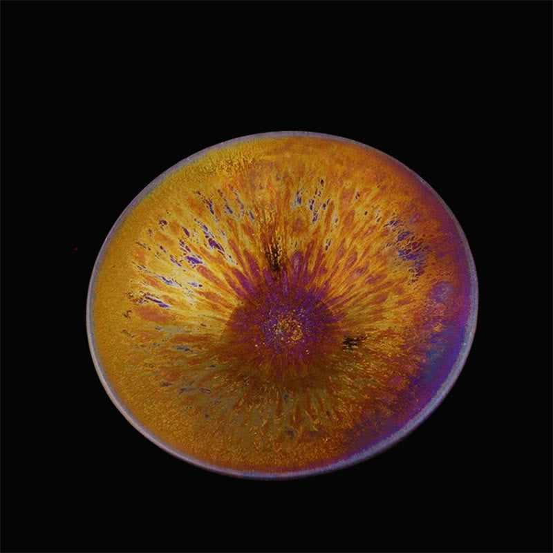 Nimara Ritual Chinese Jianzhan Colorful Milky Way Glaze Ceramic Teacup Tenmoku Kung Fu Tea Cup