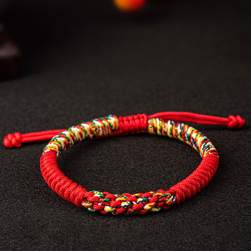 Nimara Ritual Tibetan Handmade Colorful King Kong Knot Luck Braid String Bracelet