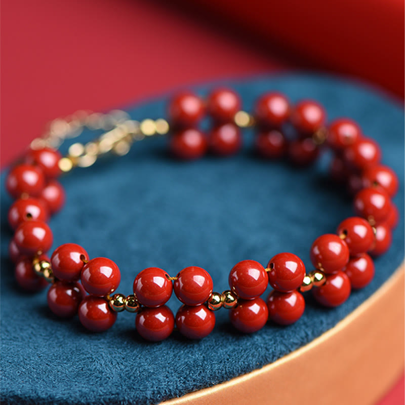 Nimara Ritual Natural Cinnabar Beaded Blessing Bracelet