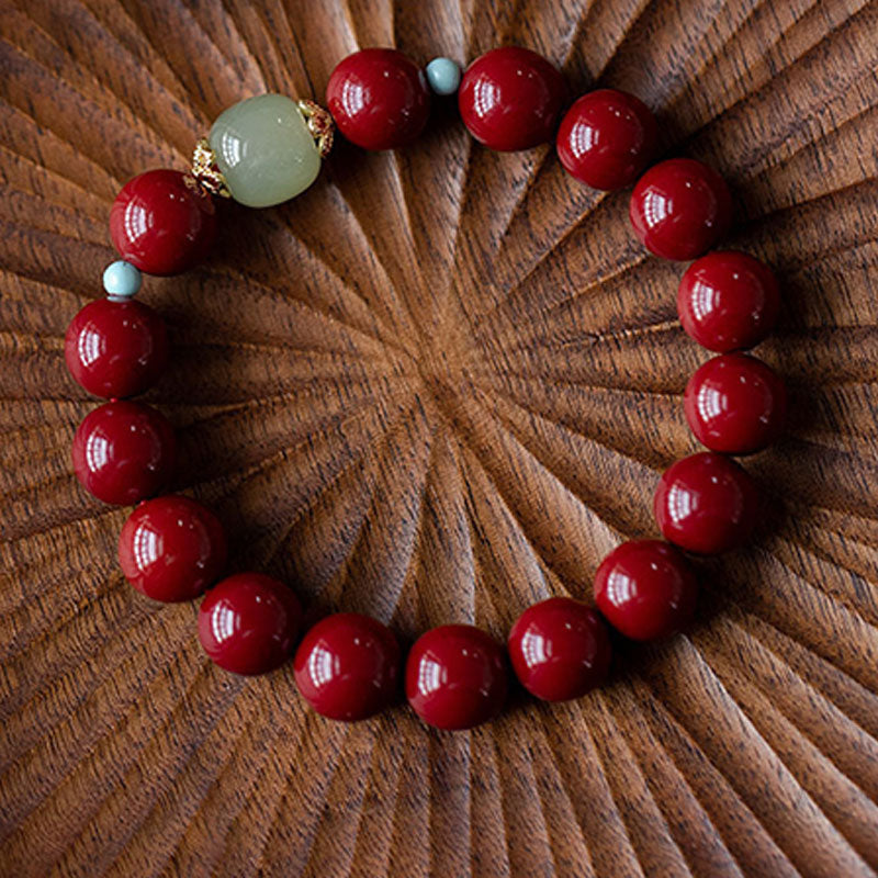 Nimara Ritual Cinnabar Green Aventurine Fortune Luck Bracelet