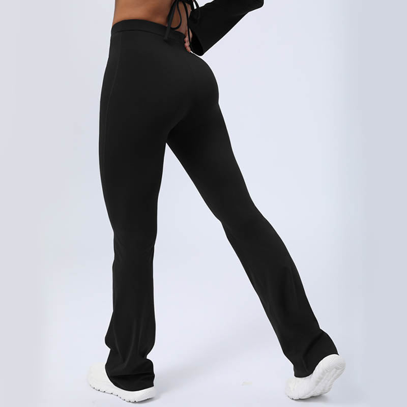 Nimara Ritual Long Sleeve Backless Strap Top Bra Flare Pants Fitness Yoga Outfit