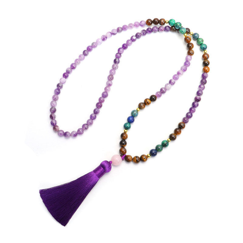 Nimara Ritual Tibetan Amethyst Purify Bracelet Mala Set