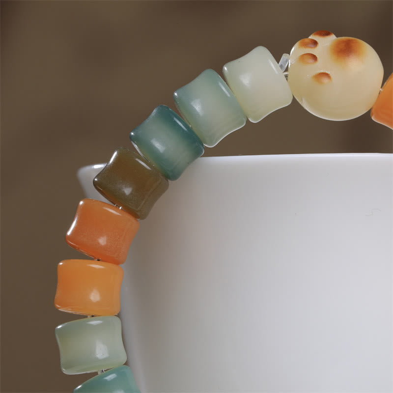 Nimara Ritual Colorful Bodhi Seed Cat Paw Wisdom Bracelet
