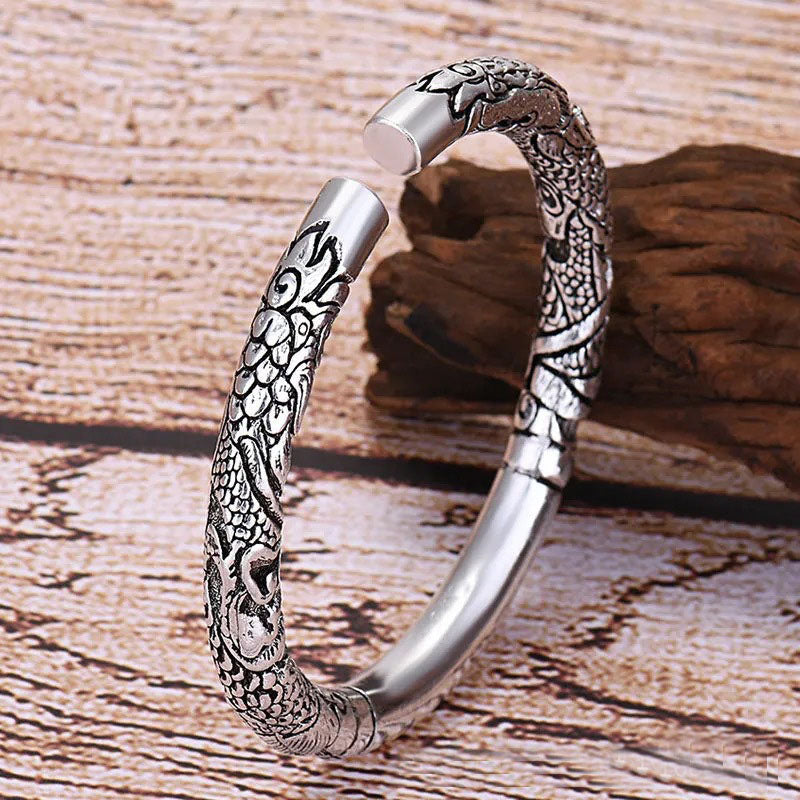 Nimara Ritual Dragon Auspicious Clouds Luck Protection Bracelet Adjustable Bangle