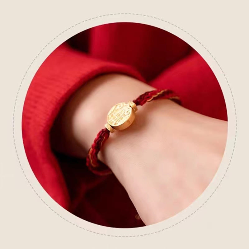 Nimara Ritual Five Directions Gods of Wealth Handmade Reincarnation Knot Protection String Braid Bracelet