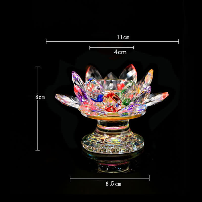 Nimara Ritual Lotus Flower Crystal Candle Holder Home Office Offering Decoration