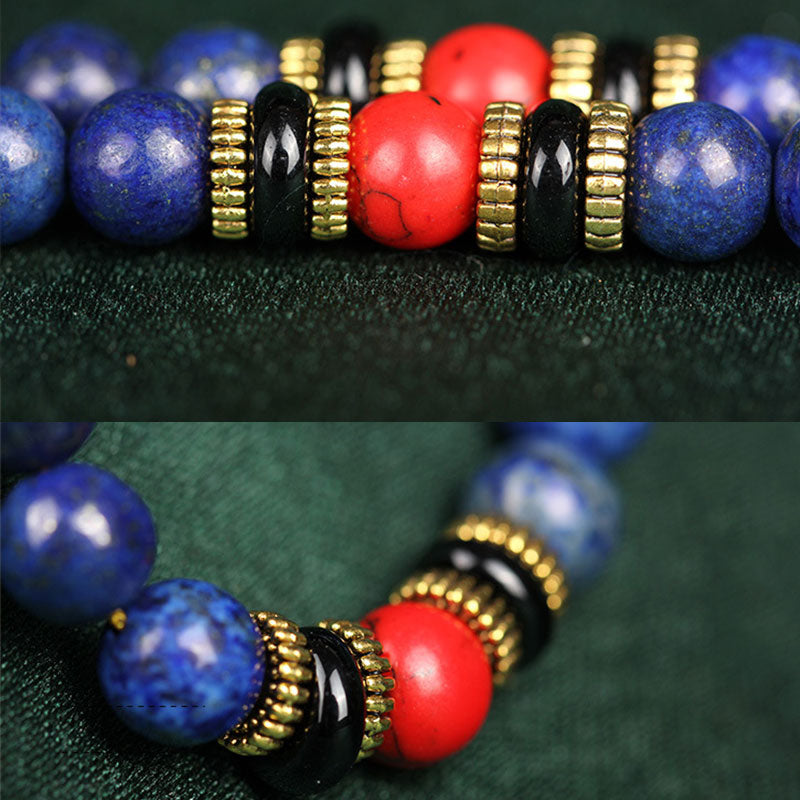 Nimara Ritual Tibetan Mala Lapis Lazuli Lazurite Positive Bracelet