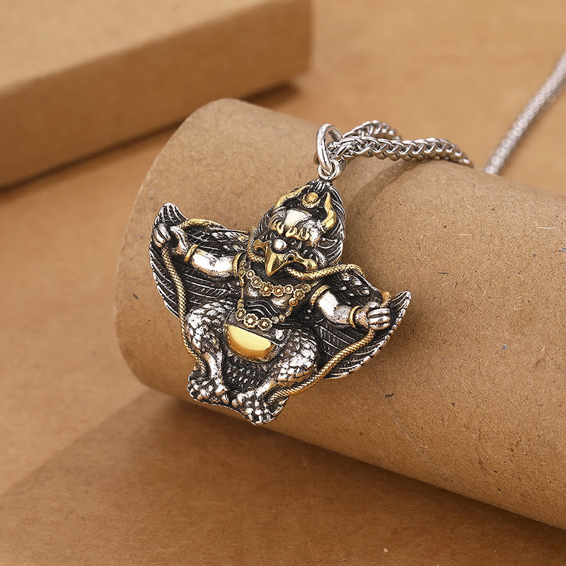 Nimara Ritual Tibet Garuda Bird Copper Protection Necklace Pendant