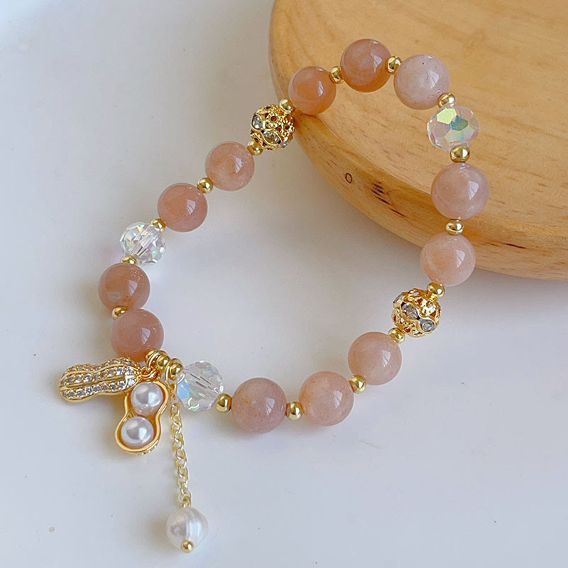 Nimara Ritual Sun Stone Colorful Rutilated Quartz Wealth Peanut Charm Bracelet