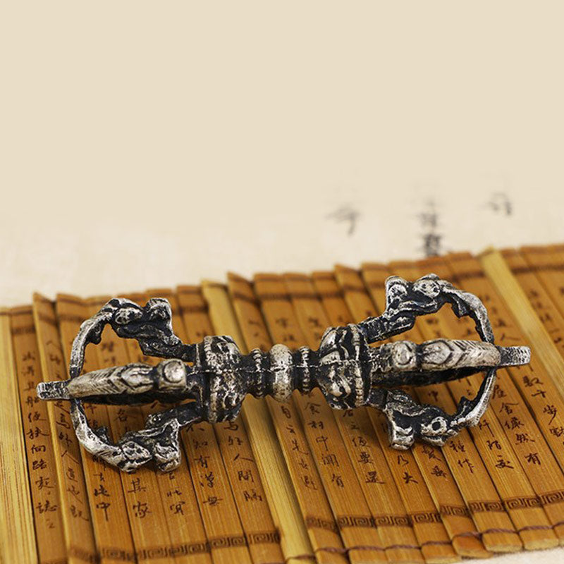 Nimara Ritual Tibetan Meditation Bell and Vajra Dorje Copper Decoration Set